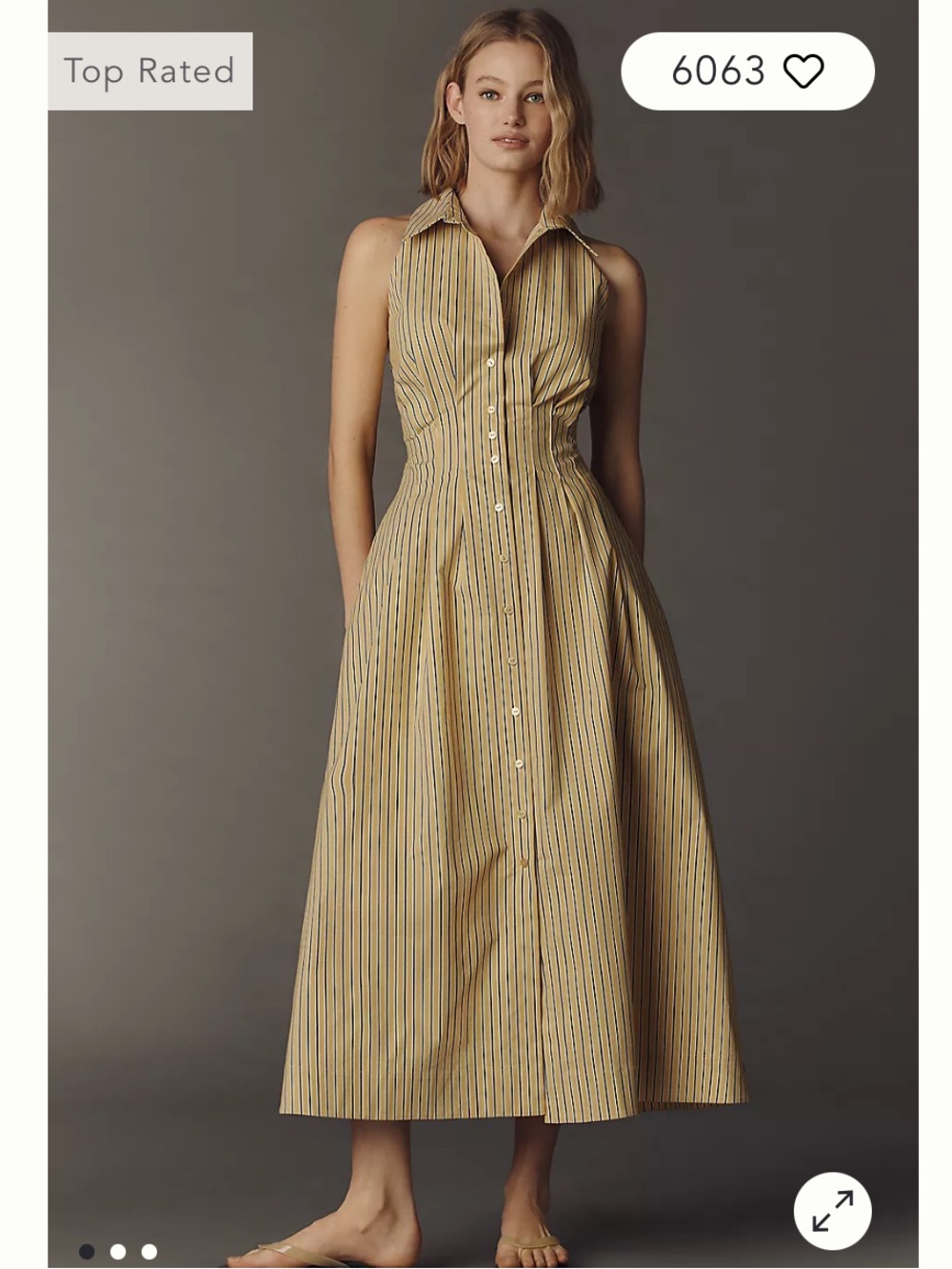 Tobie Sleeveless Shirt Dress by Exquise